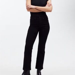 Madewell Kick Out Crop Jeans in Black Rinse Wash, Size 31